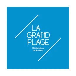 Logo bleu de La Grand Plage, médiathèque de Roubaix.
