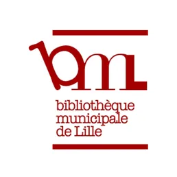 Logo de la bibliothèque municipale de Lille, avec les lettres bm et lm stylisées en rouge
